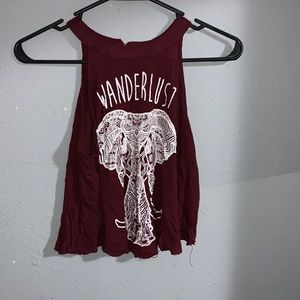 X small, maroon red crop top